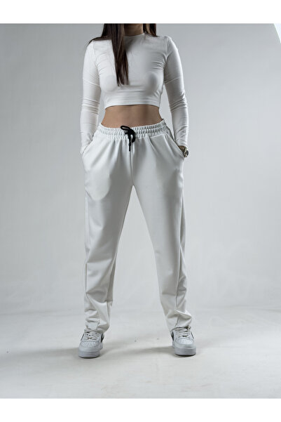 COCOPELLI Εκρού Ασύμμετρο Γυναικείο Παντελόνι Μπαγκέτα COCK0011