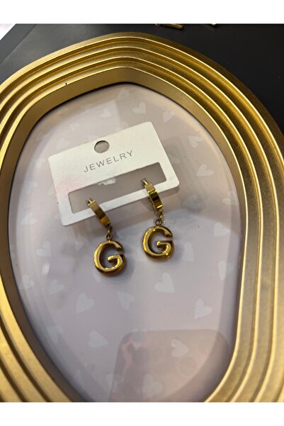 gozdeasutayaccessory أقراط فولاذية على شكل حرف G