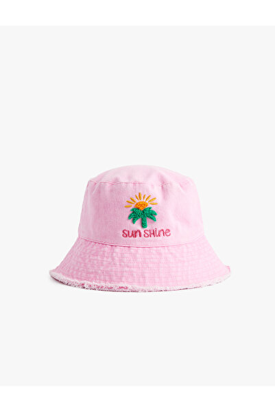 Koton Cotton Embroidery Detailed Bucket Hat