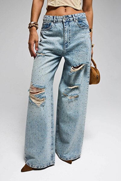 it's basic Γυναικείο τζιν σε χρώμα τζιν T-12s6-32 Super Baggy με μεσαία μέση,...