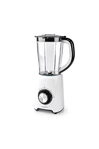 Nedis Blender, 800W, 1.5L, 2 viteze, Turbo, Oțel inoxidabil/Plastic, Negru/Alb