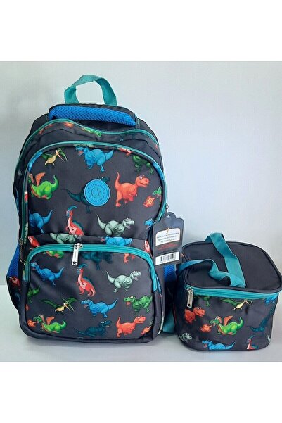 GENC DIJITAL BASKI Τσάντα Δημοτικού Σχολείου Δεινόσαυρος με Τσάντα Μεσημεριαν...