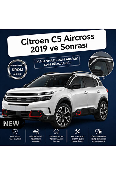 SUNPLEX Paslanmaz Krom Akrilik Cam Rüzgarlığı Citroen C5 Aircross 2019 Ve Son...