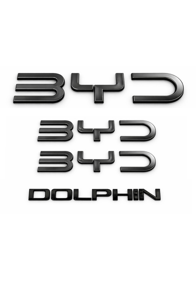 EDEXPORT مجموعة شعارات BYD DOLPHIN مكونة من 4 قطع، حروف كبيرة وصغيرة للسيارة،...