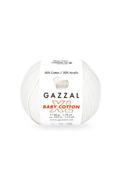 Gazzal Bumbac pentru bebeluși XL 50% Bumbac 50% Acrilic – 50 g 105 m Fir de t...