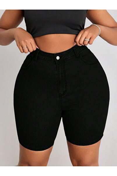 MARLİX τζιν σορτς μεγάλου μεγέθους με λύκρα