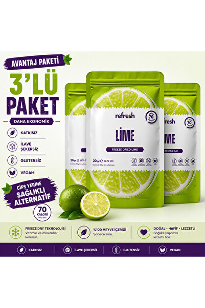 Refresh Chips Refresh Lime Dondurularak Kurutulmuş Meyve 3'lü Avantaj Paketi ...