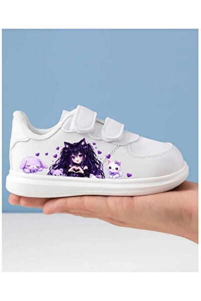 archiepet μωβ cool girl παιδικά αθλητικά παπούτσια με στάμπα και λευκές λωρίδες