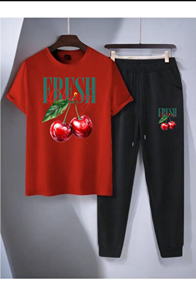 Nivorix Fresh Printed Sweatpants and T-Shirt - Jogger T-Shirt Top and Bottom ...