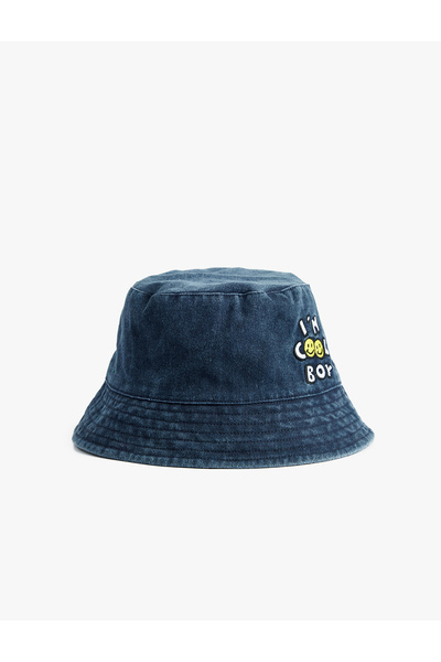 Koton Embroidery Detailed Jean Bucket Hat