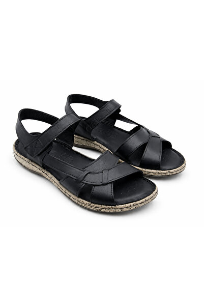 Deoder Black 100% Leather Women's Sandals • Ultra Soft Sole • Comfortable Ort...