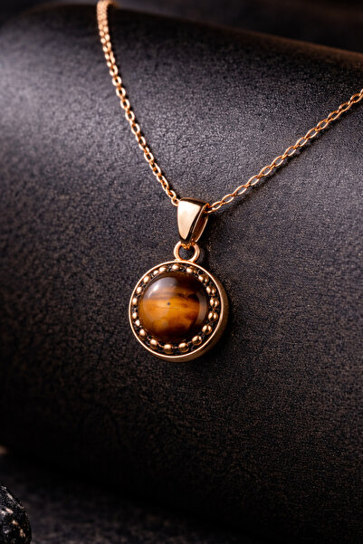 İyyaKee Women's Orange Agate Stone Antique Patterned Copper Necklace Elegant ...