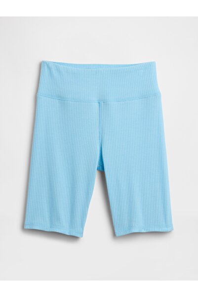 GAP Kız Çocuk Açık Mavi Kids Pull-On Ribbed Bisiklet Şortları