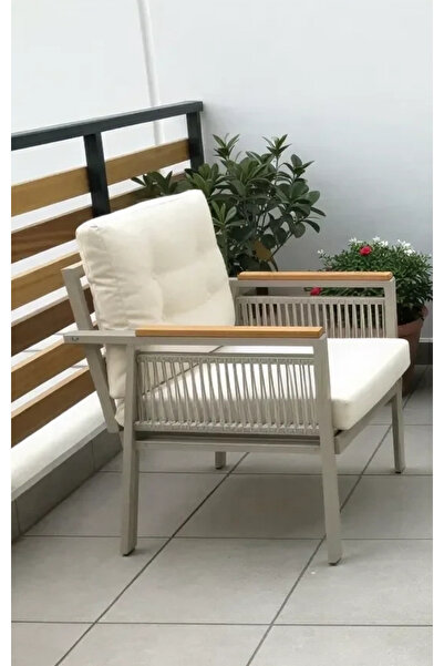 adımshops OPAL 1'li (KREM) Metal Gövde Balkon-bahçe-kafe,çay Seti,koltuk Takı...