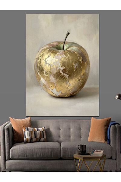 Artmeg Pânză decorativă cu design de mere fragmentate cu foițe de aur - Masă ...