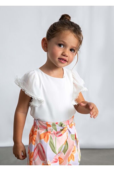 MAYORAL Girl's Cream Tulle Blouse - 03195