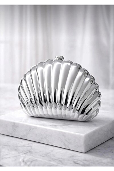 bag Women's Silver Design Oyster Model Stylish Bag