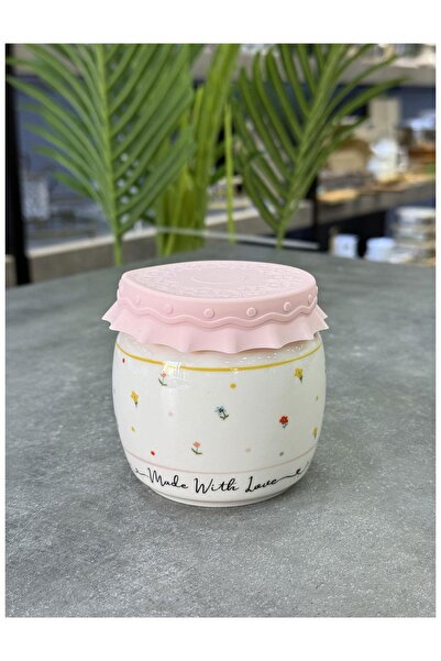 Doğudeko Porcelain 300 ml Breakfast & Seasoning Container with Silicone Lid