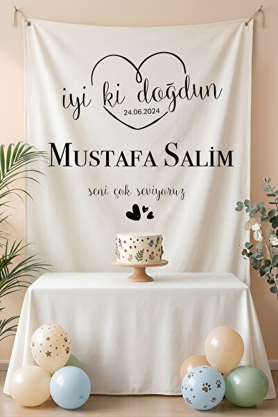Homamia Kişiye Özel Doğum Günü Happy Birthday Duvar Örtüsü Duvar Halısı Birin...