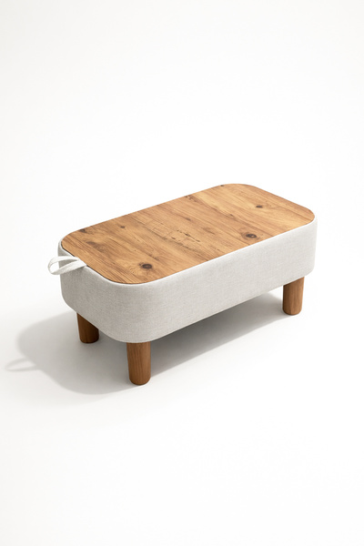 Zem Ramos Sandıklı Orta Sehpa/Bench, Açık Krem