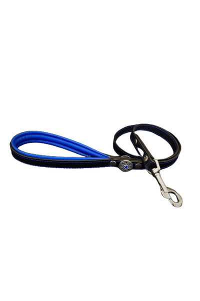 Bestia Lesa Bijou, Piele Naturala, 110 cm/2 cm, Negru/Albastru