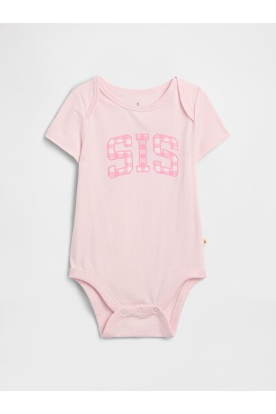 GAP Bebek Açık Pembe Grafik Baskılı Bodysuit