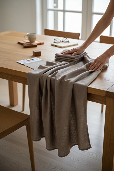 Akbaşlar 100% Linen Tok Duruşlu Woven Fabric |   1 Meter |   Width: 150 cm