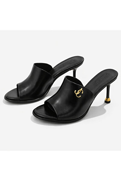PATRON SHOES Women's Thin Heeled Leather Look Slippers – Stylish Casual & Nig...