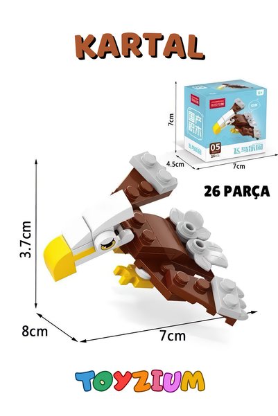 Shem Eagle Building Block Toy (26 Pieces) - Mini Bird Model Building Set