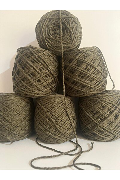İPEK YÜN İPLİK DÜNYASI Κοτόν Βαμβακερό Νήμα Πλεξίματος (Σκούρο Χακί) 100γρ