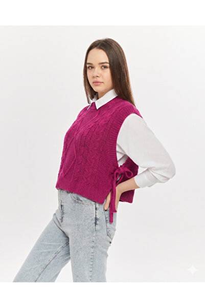 MA ananas Πλεκτό πουλόβερ με δέσιμο στο πλάι