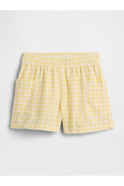 GAP Kız Bebek Sarı Pull-On Keten Karışım Şort