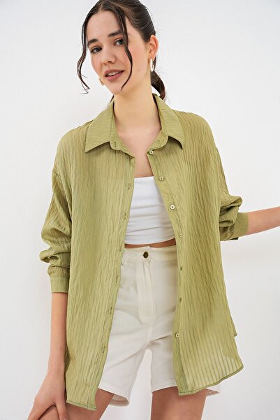 Hiccup Bdart Buttoned Transparent Long Sleeve Shirt