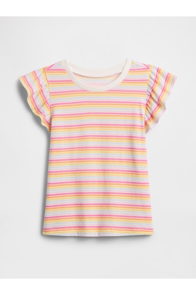 GAP Kız Bebek Çok Renkli Flutter Sleeve T-Shirt