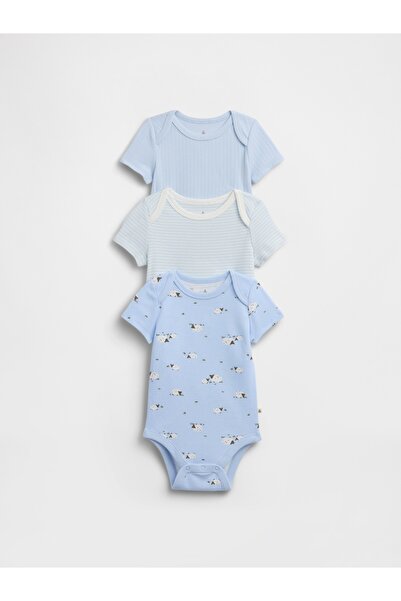 GAP Bebek Açık Mavi Bodysuit (3’lü)