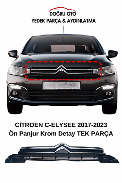 DOĞRU TİCARET AUTO PARTS CİTROEN C-Elysee Ön Panjur Krom 2017-2023