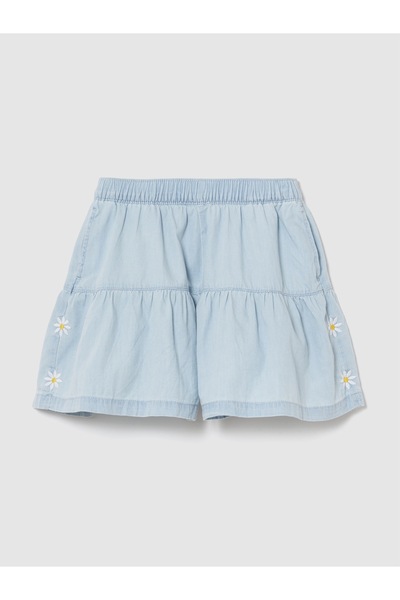 GAP Kız Çocuk Açık Mavi Pull-On Tiered Şort