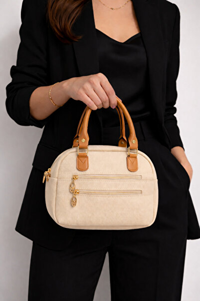 zetus Γυναικεία τσάντα χειρός και ώμου Omara Model Beige