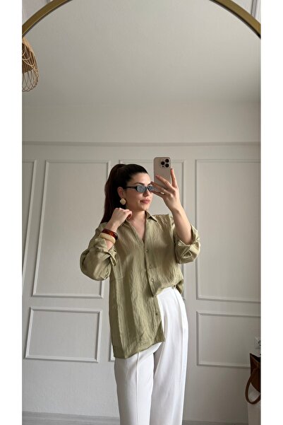 MODA TRANSPARAN GÖMLEK ADAÇAYI YEŞİL