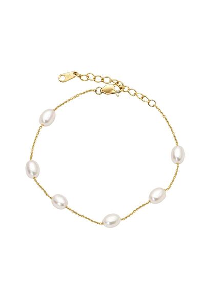 Bijuteria SORELLY Επιχρυσωμένο 14 καρατίων ασημένιο βραχιόλι 925 με μαργαριτάρια