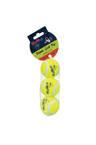 KIDDOG Jucarie Pentru Caini, HipHop, Minge Tenis, 3 buc, 5 cm, Galben, A16361