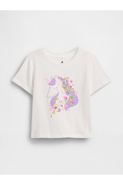 GAP Kız Bebek Beyaz Mix & Match Grafik Baskılı T-Shirt