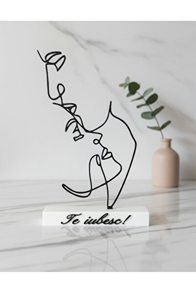 OEM Decorațiune 3D Premium – Line Art Abstract „Te iubesc!”