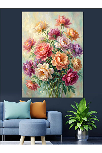 Artmeg Flori colorate de bujor Buchet de primăvară Pânză decorativă - Tablou ...