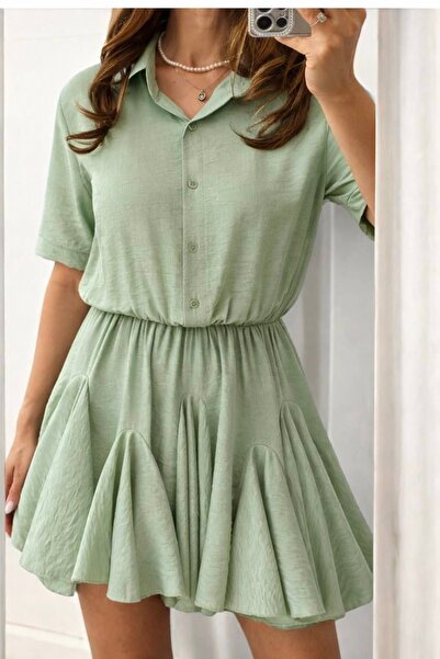 styleFlex Rochie scurta clos cu talia pe elastic