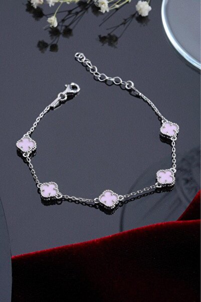 innuendo jewelery 925 Ayar Gümüş Yonca Bileklik Kadın Şans Figürlü Zarif Günl...