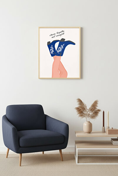 huhuli Ρετρό πίνακας με φυσικό ξύλινο πλαίσιο - με θέμα το σλόγκαν της Τεκίλα...