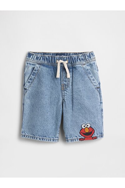 GAP Erkek Bebek Açık Mavi Sesame Street Pull-On Loose Denim Şort