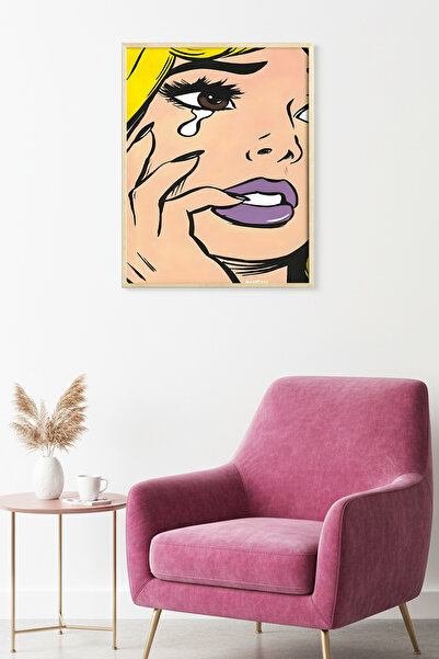 huhuli Ζωγραφική με ένθετο συναισθηματικό πορτρέτο με φυσικό ξύλινο πλαίσιο -...