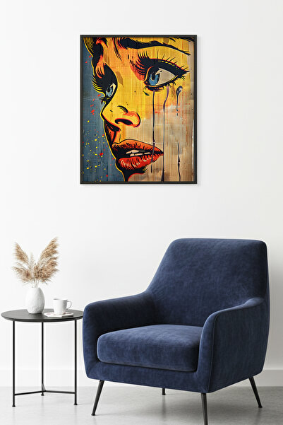 huhuli Τραπέζι με γραφικά σχέδια με φυσικό ξύλινο πλαίσιο - Ζωντανοί τόνοι | ...